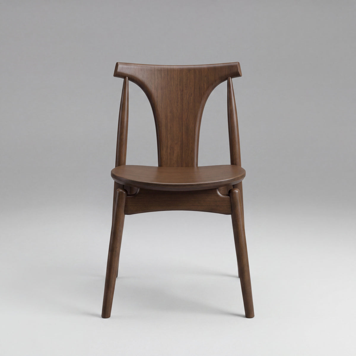 Soren sculpted central back chair in Black Walnut