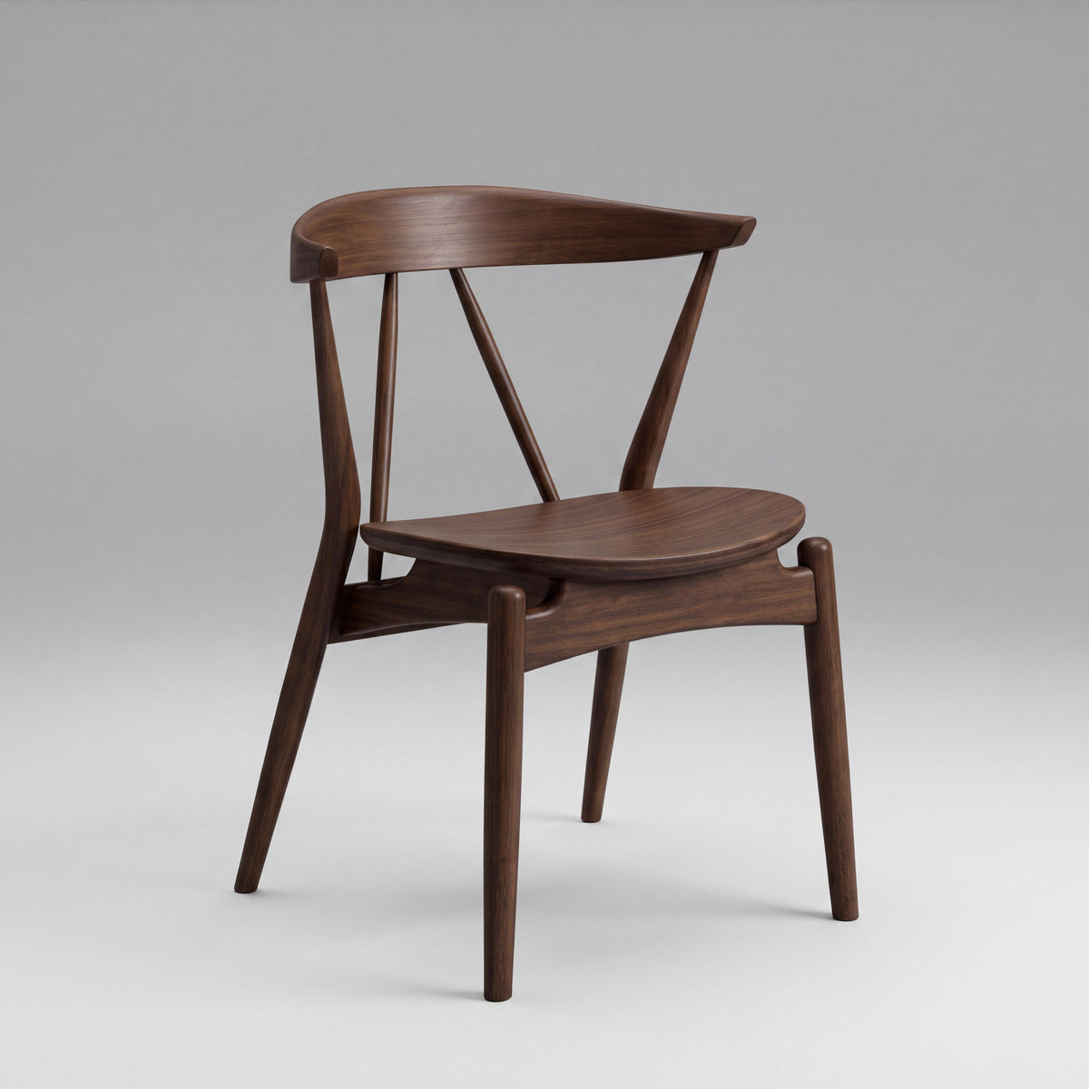Cove wraparound back chair in Black Walnut