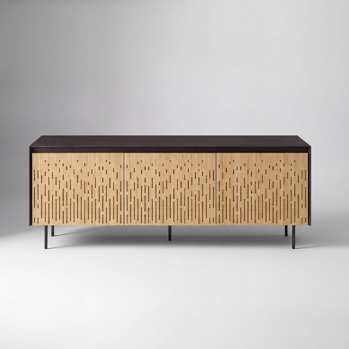 Greenington Hanna Console Caviar in Caviar and Wheat bamboo, shown on a plain background