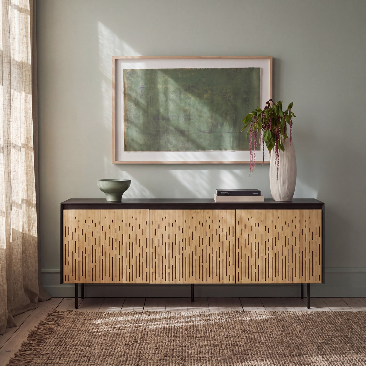 Greenington Hanna Console Caviar in Caviar and Wheat bamboo