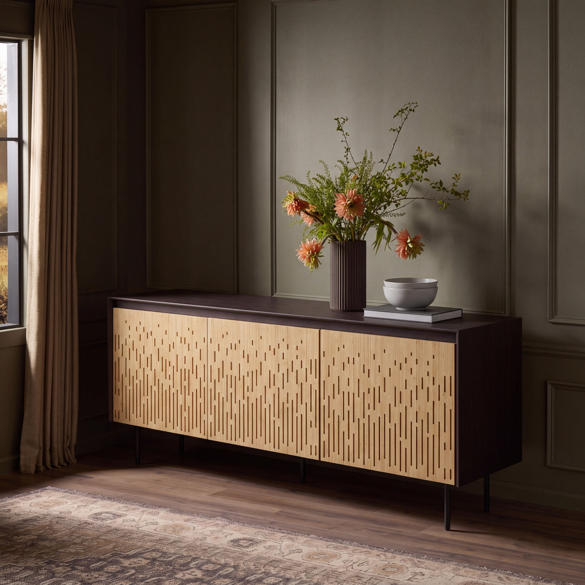 Greenington Hanna Console Caviar in Caviar and Wheat bamboo