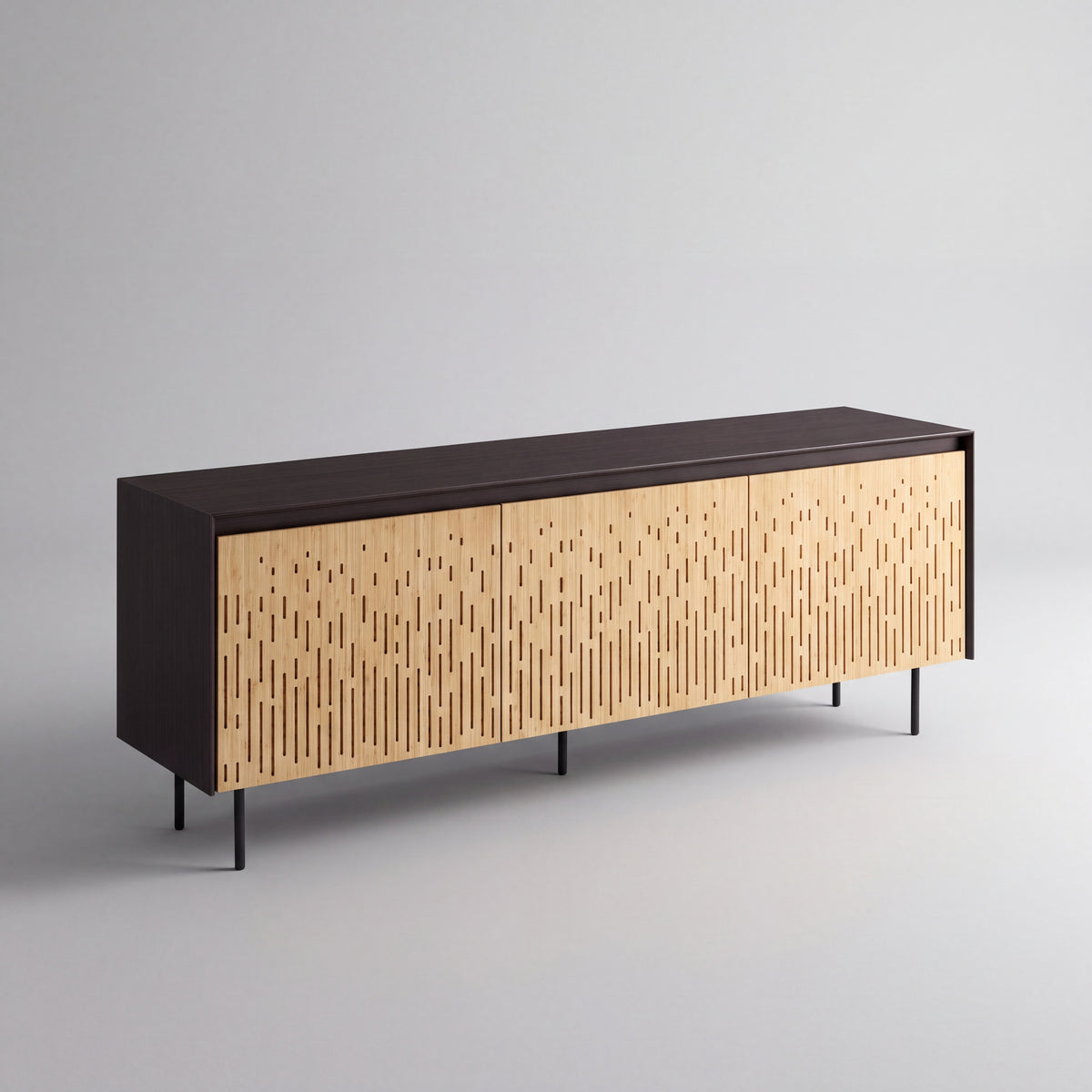 Greenington Hanna Console Caviar in Caviar and Wheat bamboo, on a studio background