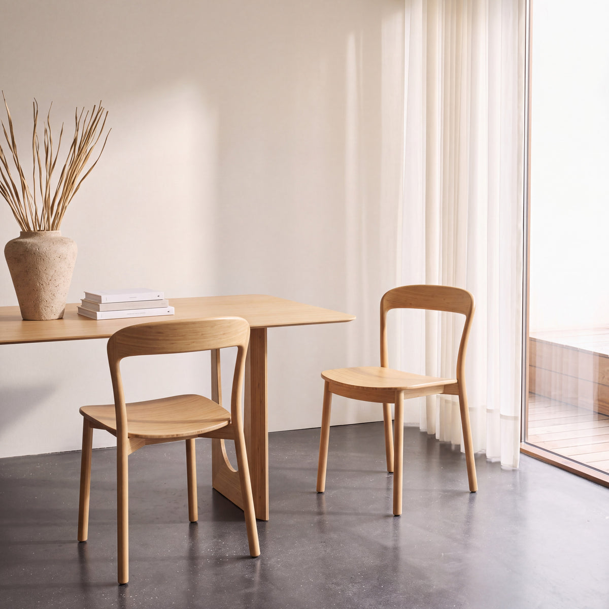 Greenington Hanna Dining Chair in Wheat bamboo, in a dining room setting