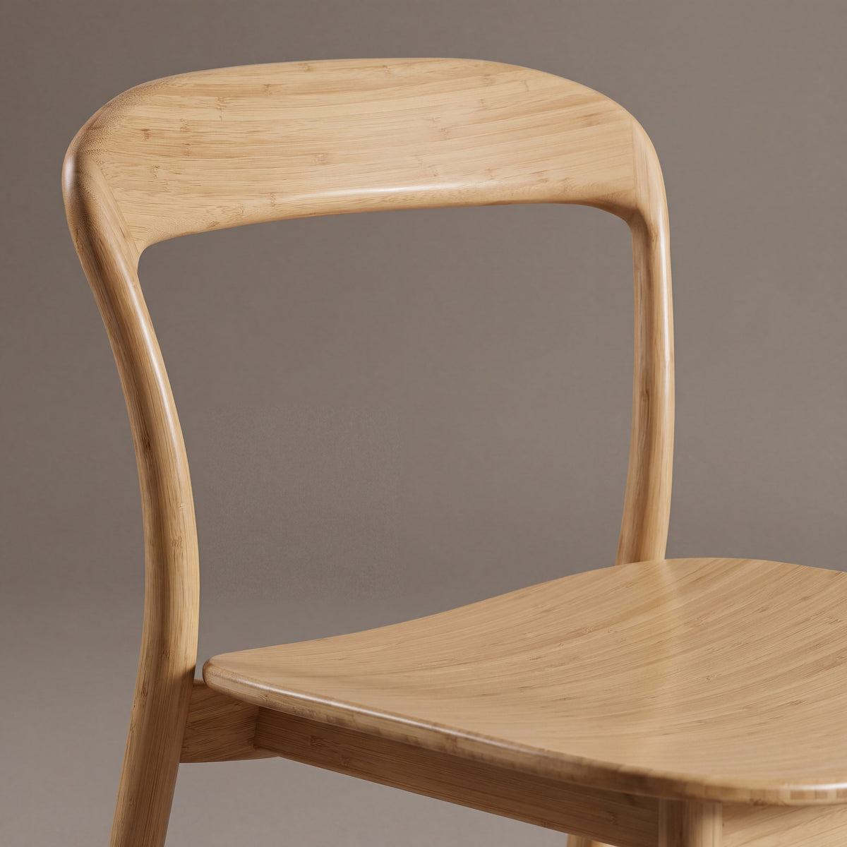 Close-up of the backrest on the Greenington Hanna Dining Chair in Wheat bamboo