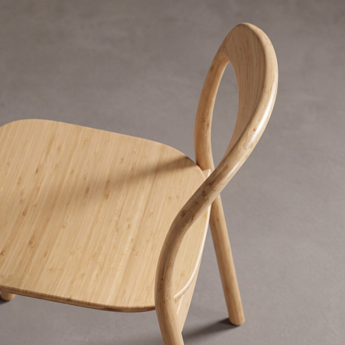 Detail of the backrest on the Greenington Hanna Dining Chair in Wheat bamboo