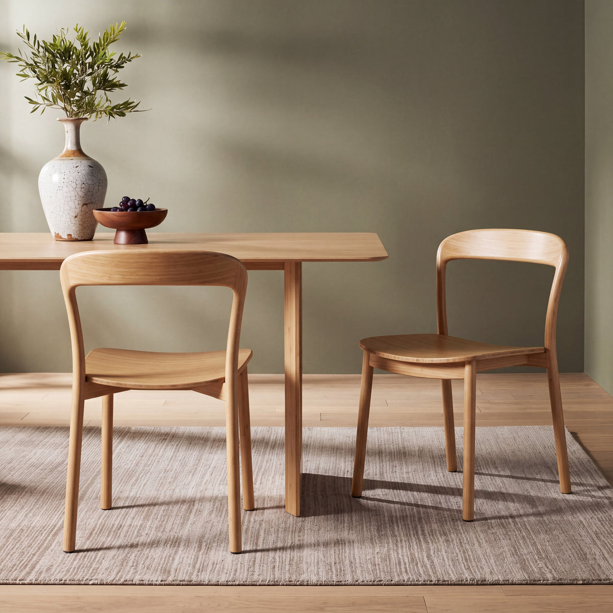 Greenington Hanna Dining Chair in Wheat bamboo, shown in a dining room