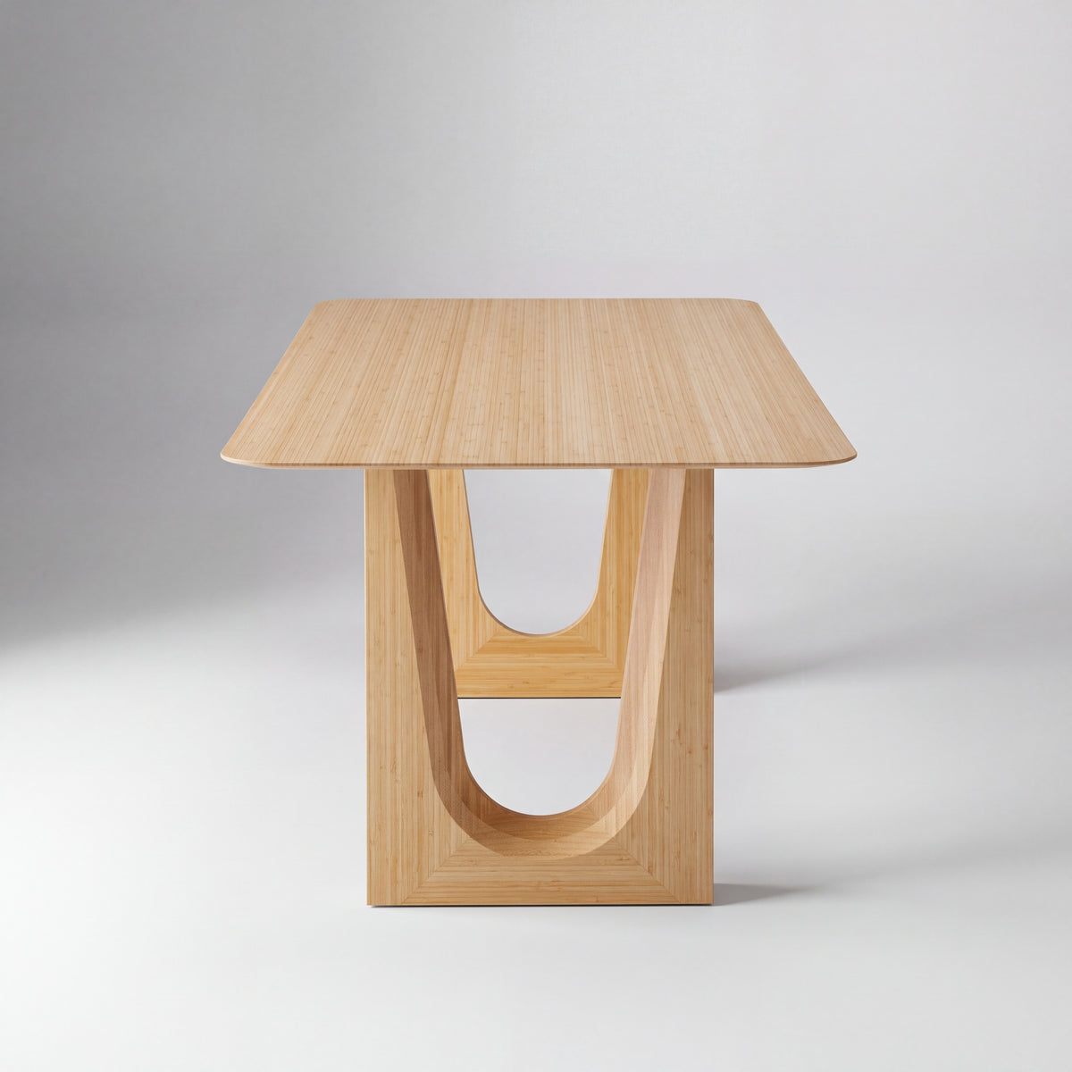 Greenington Hanna Dining Table in Wheat bamboo, studio photo on a plain background