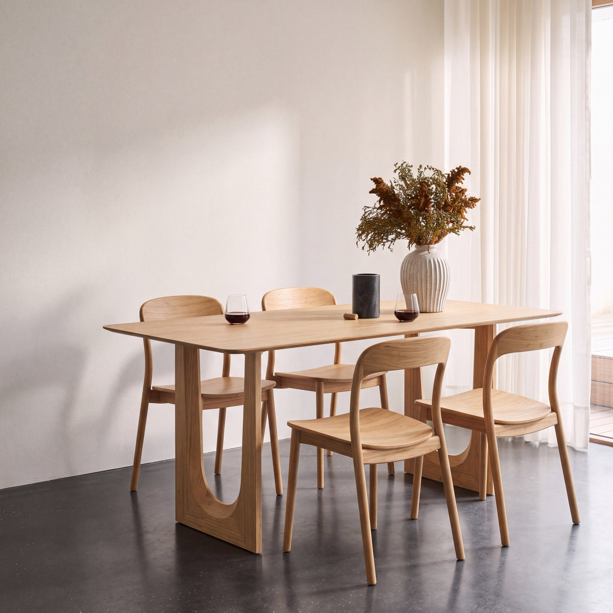 Greenington Hanna Dining Table in Wheat bamboo, in a dining room setting