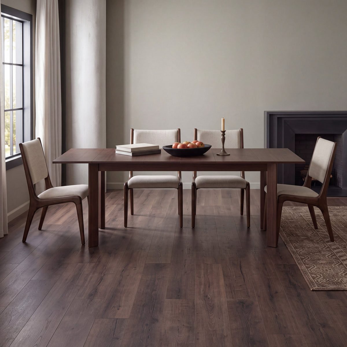 Greenington Hudson Dining Table in Black Walnut bamboo, shown in a dining room