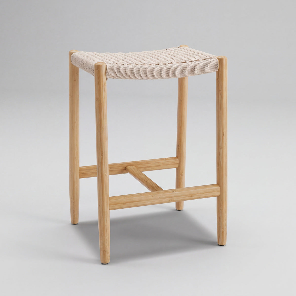 Greenington Leif Counter Stool in Wheat bamboo, on a studio background