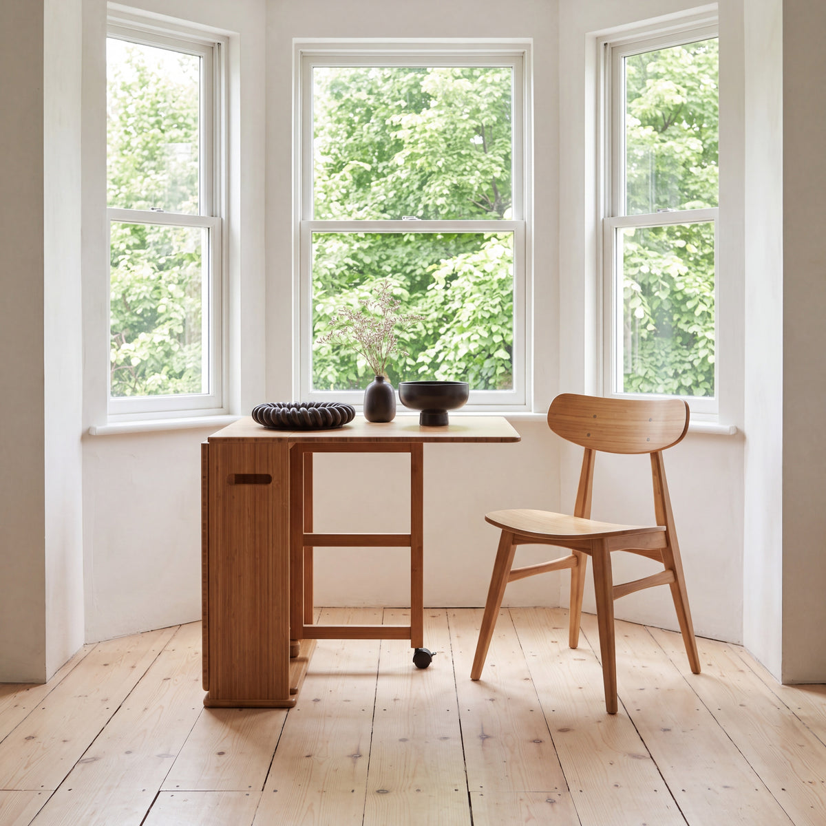 Greenington Linden Gateleg Table in Caramelized bamboo, in a dining room setting