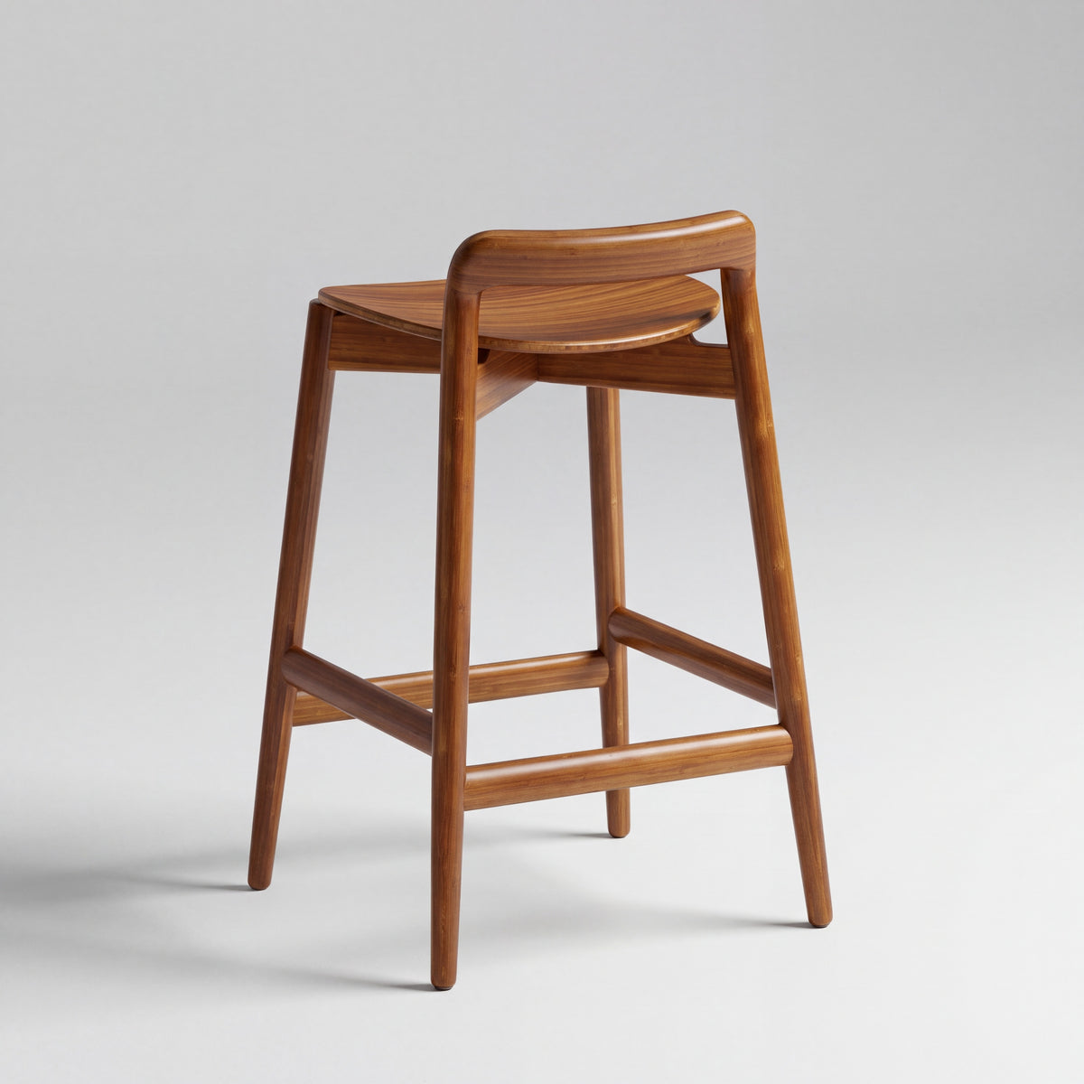Greenington Linna Counter Stool in Amber bamboo, studio photo on a plain background