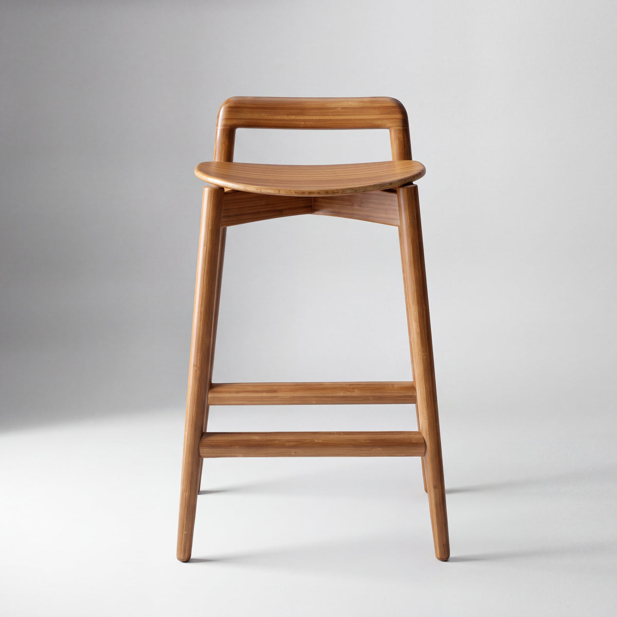 Greenington Linna Counter Stool in Amber bamboo, shown on a plain background