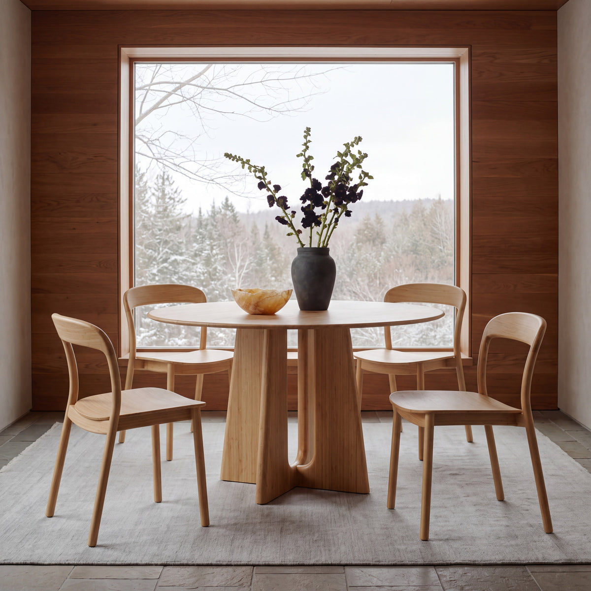 Greenington Luna Dining Table in Wheat bamboo, in a dining room setting