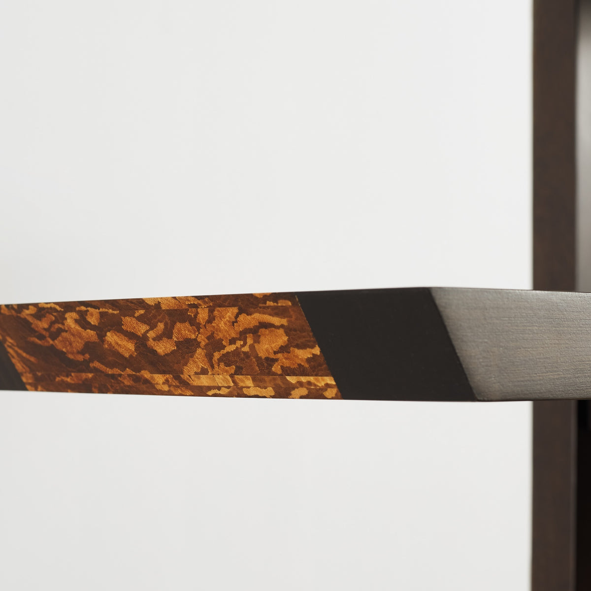 Close-up of the frame on the Greenington Magnolia Shelf in Black Walnut bamboo
