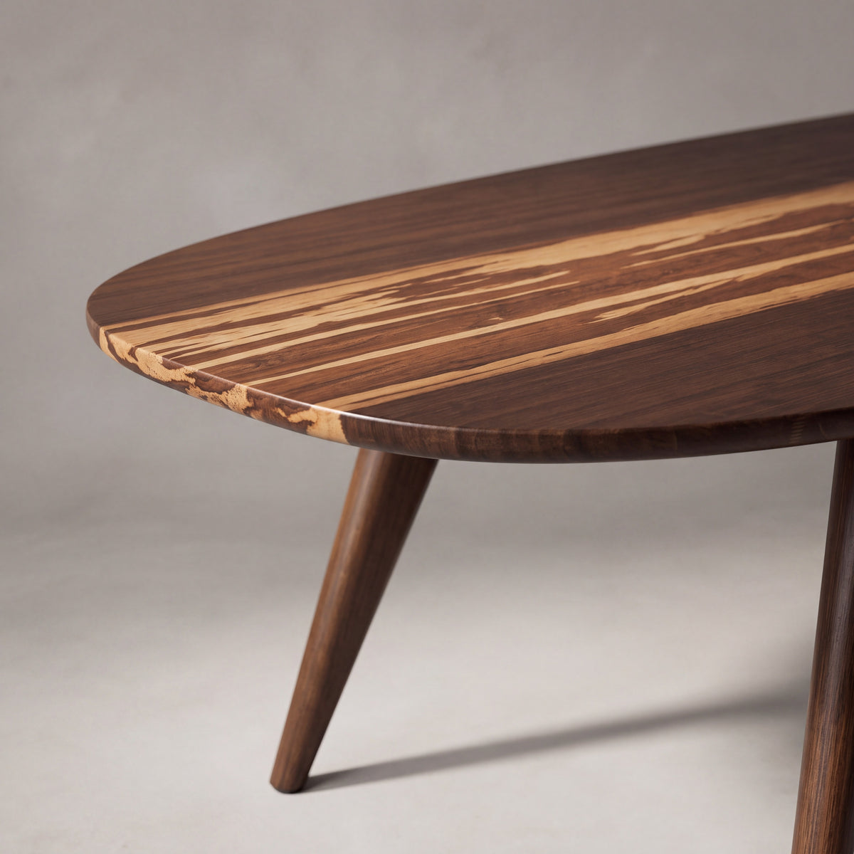Close-up of the top and bamboo grain on the Greenington Malibu Coffee Table in Black Walnut bamboo