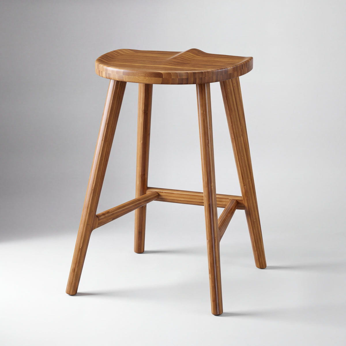 Greenington Max Counter Stool in Amber bamboo, studio photo on a plain background