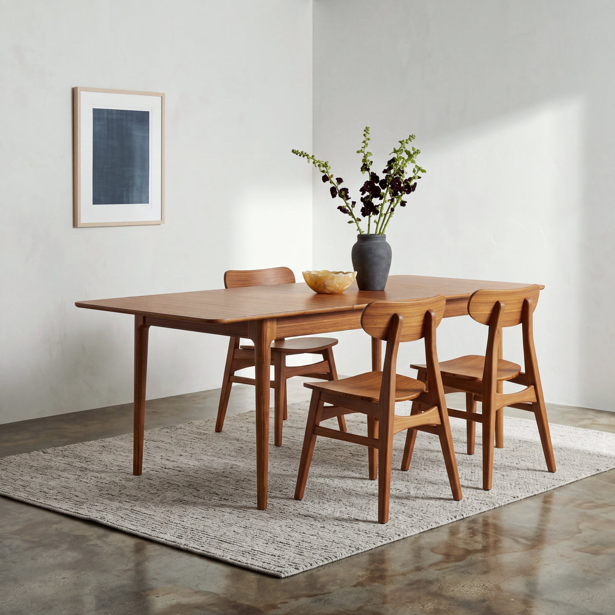 Greenington Mija Dining Table in Amber bamboo, in a furnished dining room