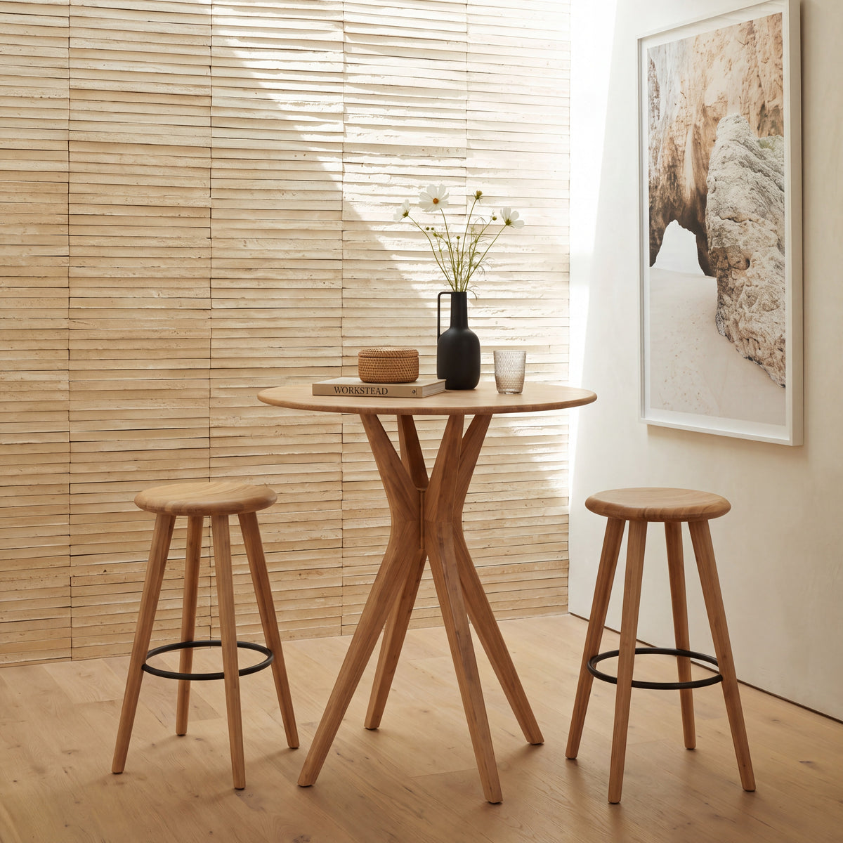 Mimosa bar table in Caramelized