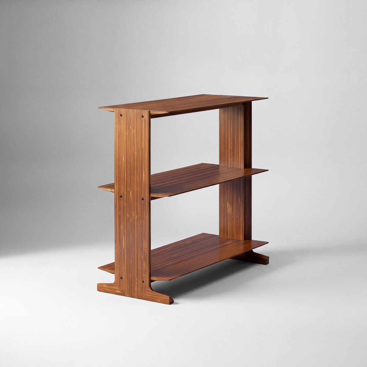 Greenington Neo Shelf in Amber bamboo, on a studio background