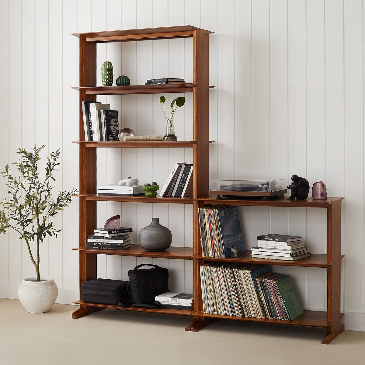 Greenington Neo Tall Shelf in Amber bamboo