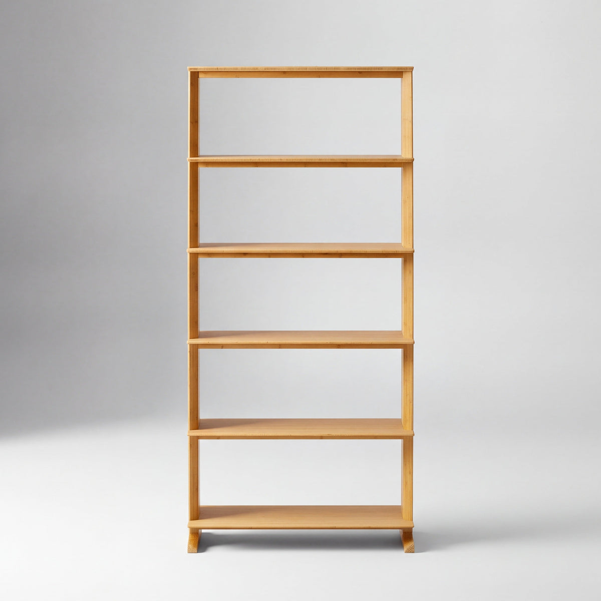 Greenington Neo Tall Shelf in Wheat bamboo, on a studio background