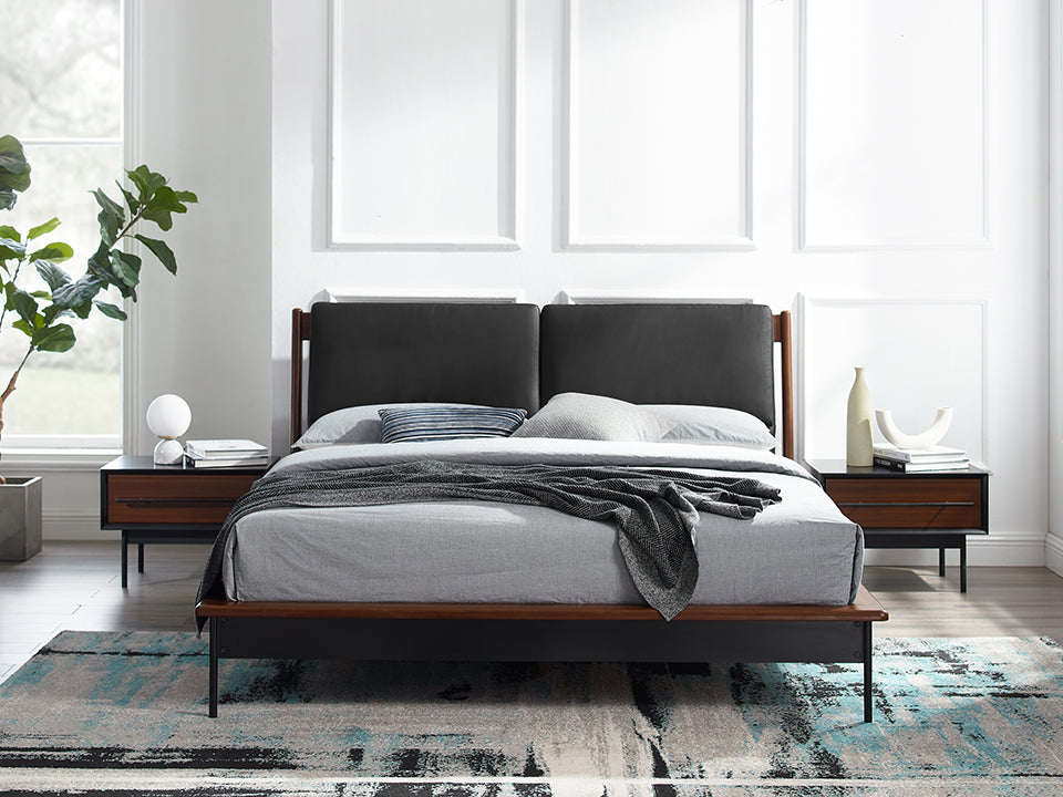 Park Avenue Bed in Ruby and Onyx
