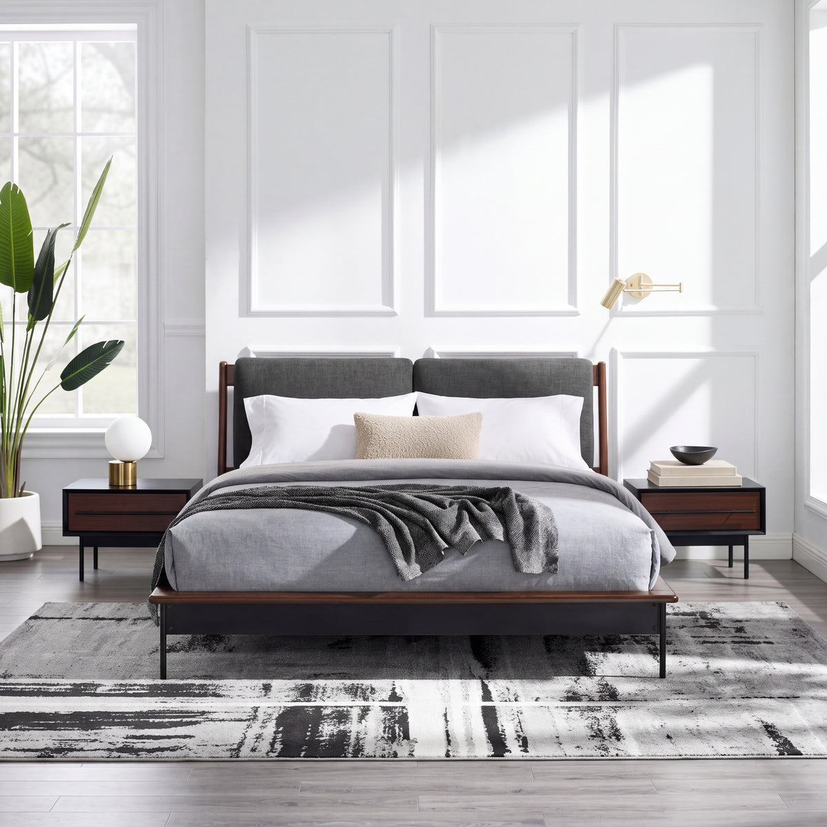 Greenington Park Avenue Bed in Ruby and Onyx bamboo, pictured in a bedroom
