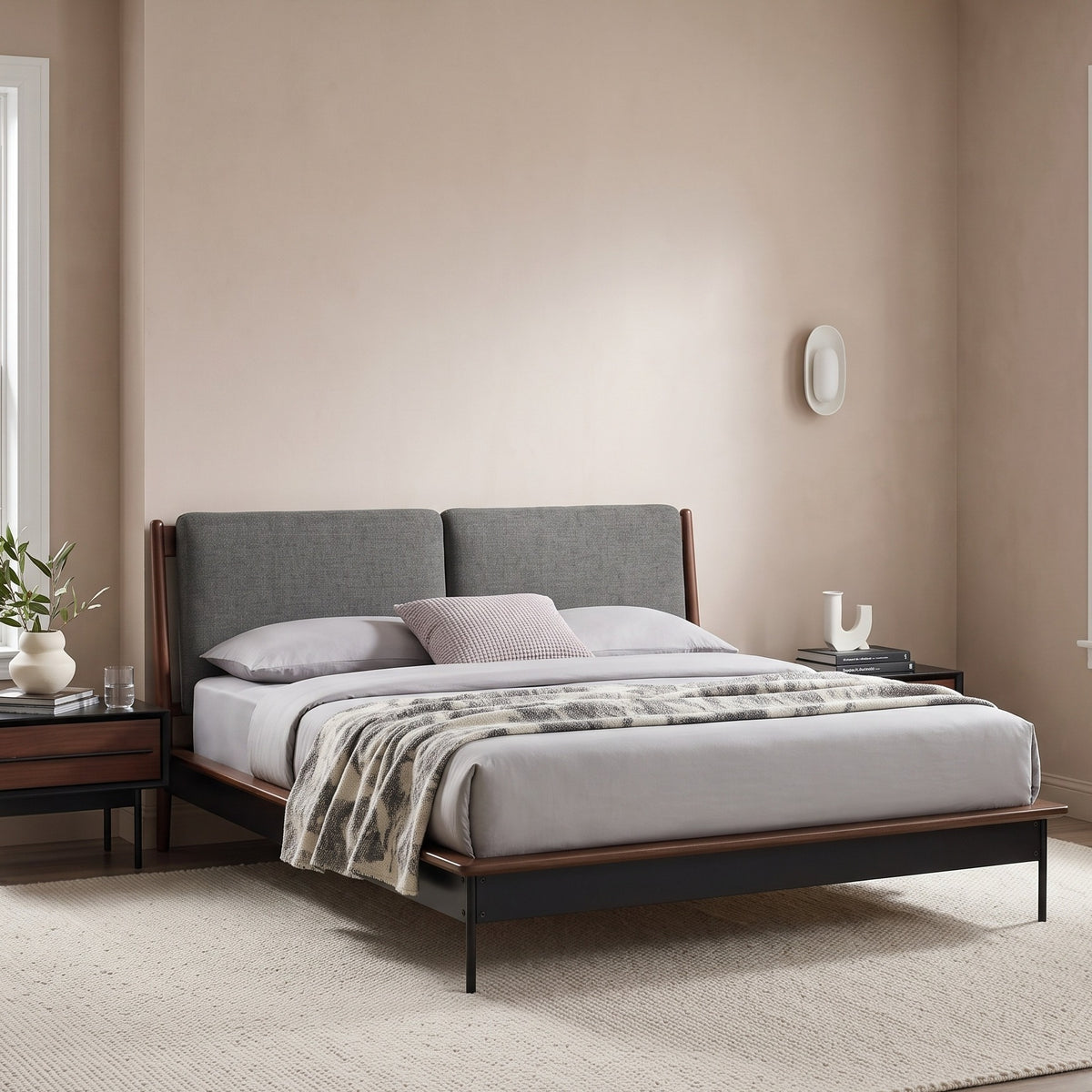 Park Avenue bed in Ruby and Onyx