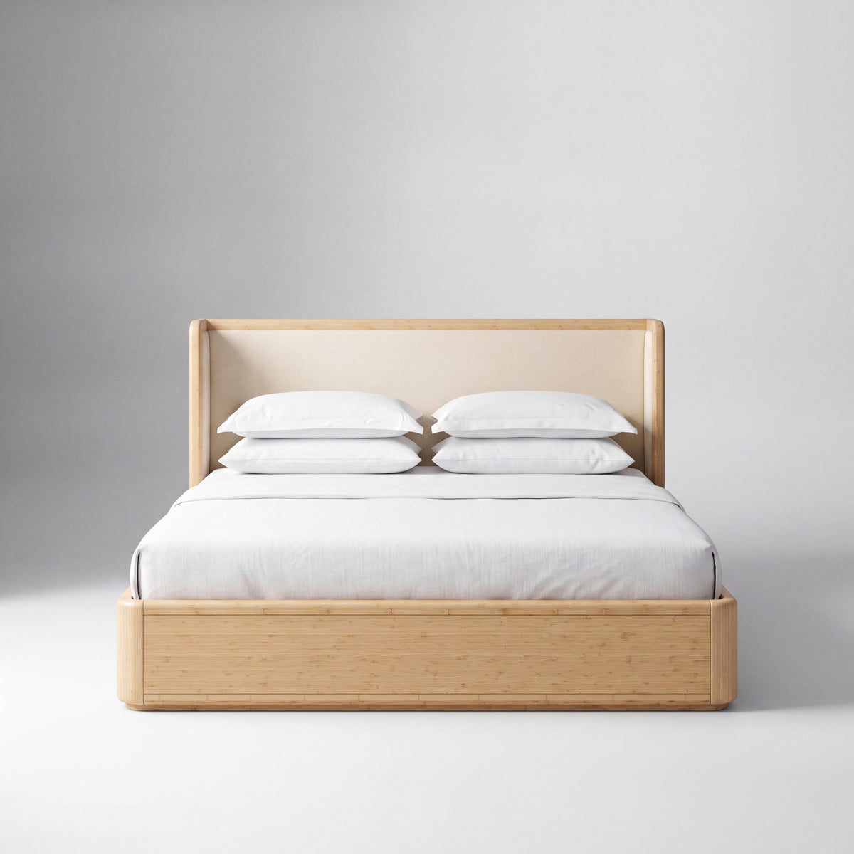 Greenington Sahara Platform Bed in Wheat bamboo, on a studio background