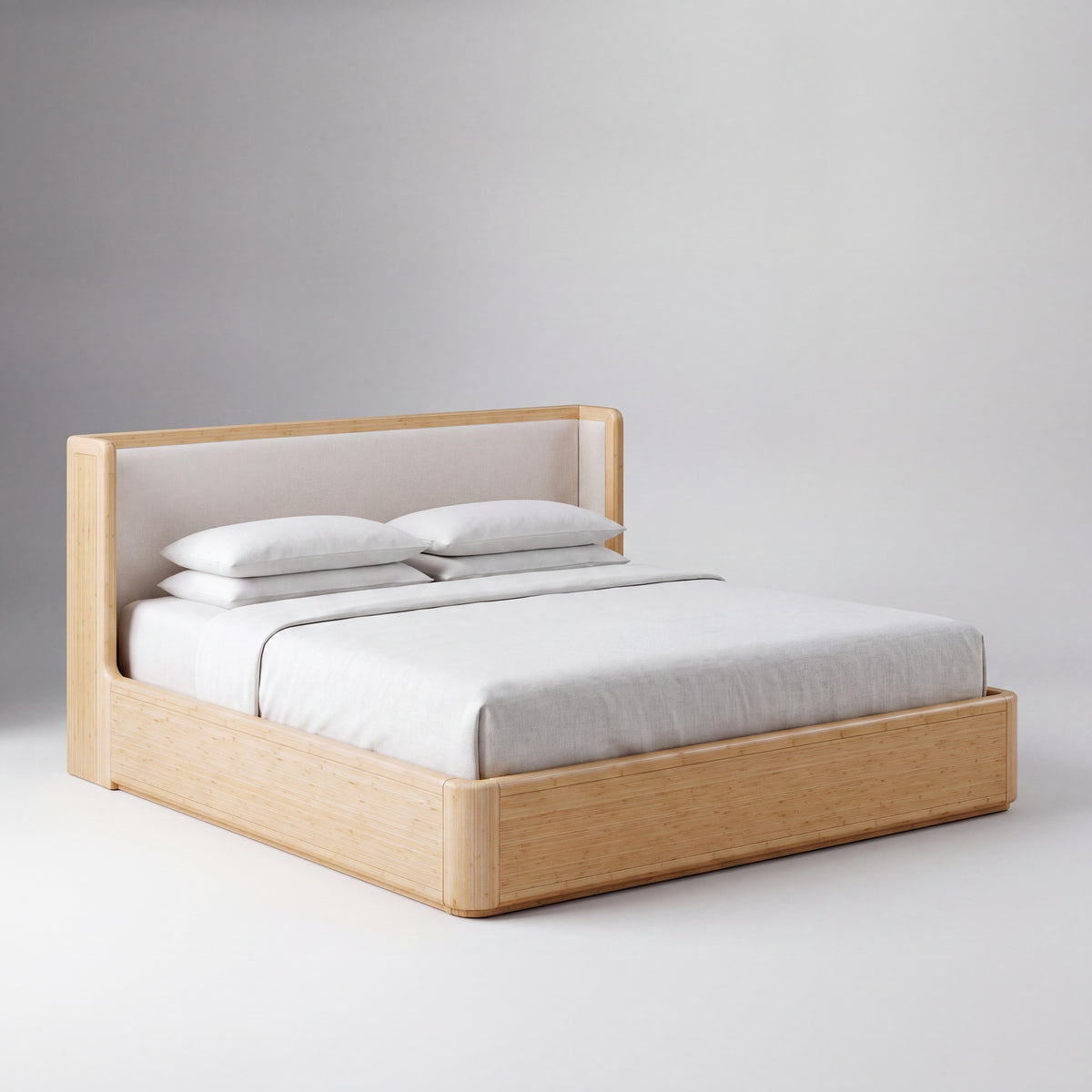 Greenington Sahara Platform Bed in Wheat bamboo, shown on a plain background