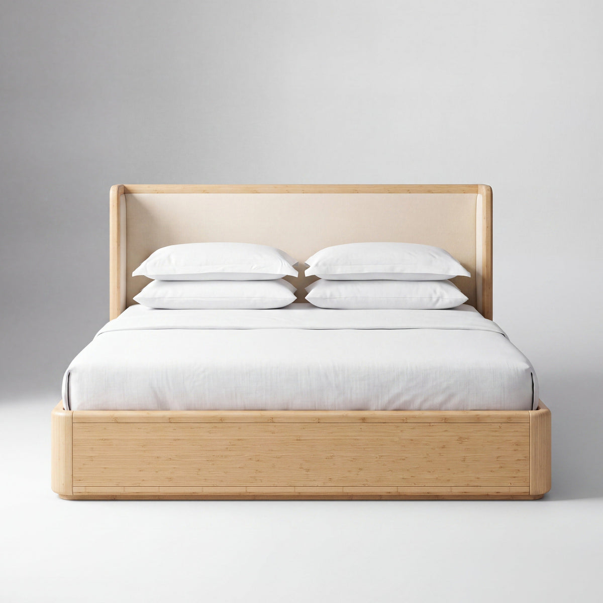 Greenington Sahara Platform Bed in Wheat bamboo, on a studio background