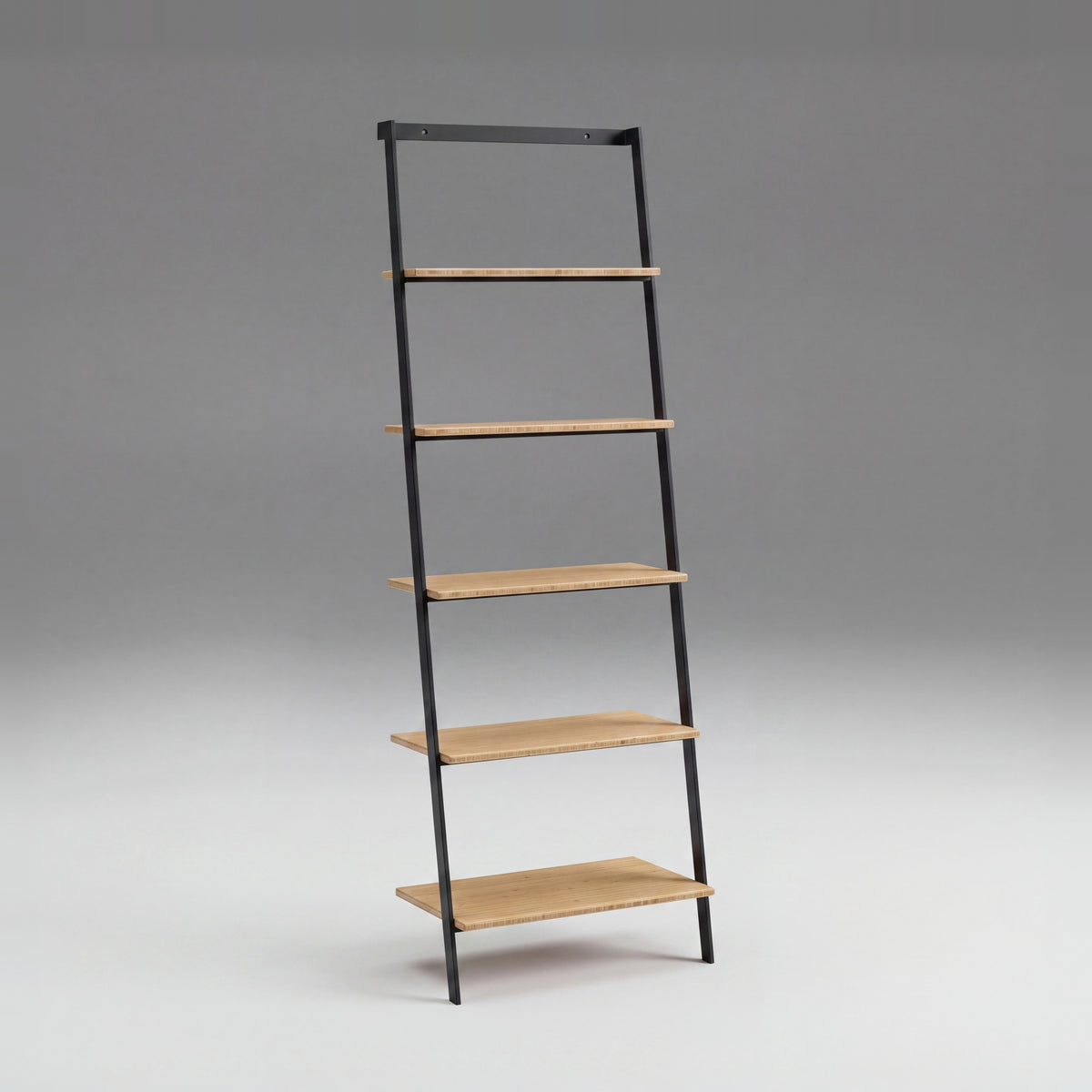 Greenington Santa Cruz Leaning Shelf in Wheat bamboo, on a studio background
