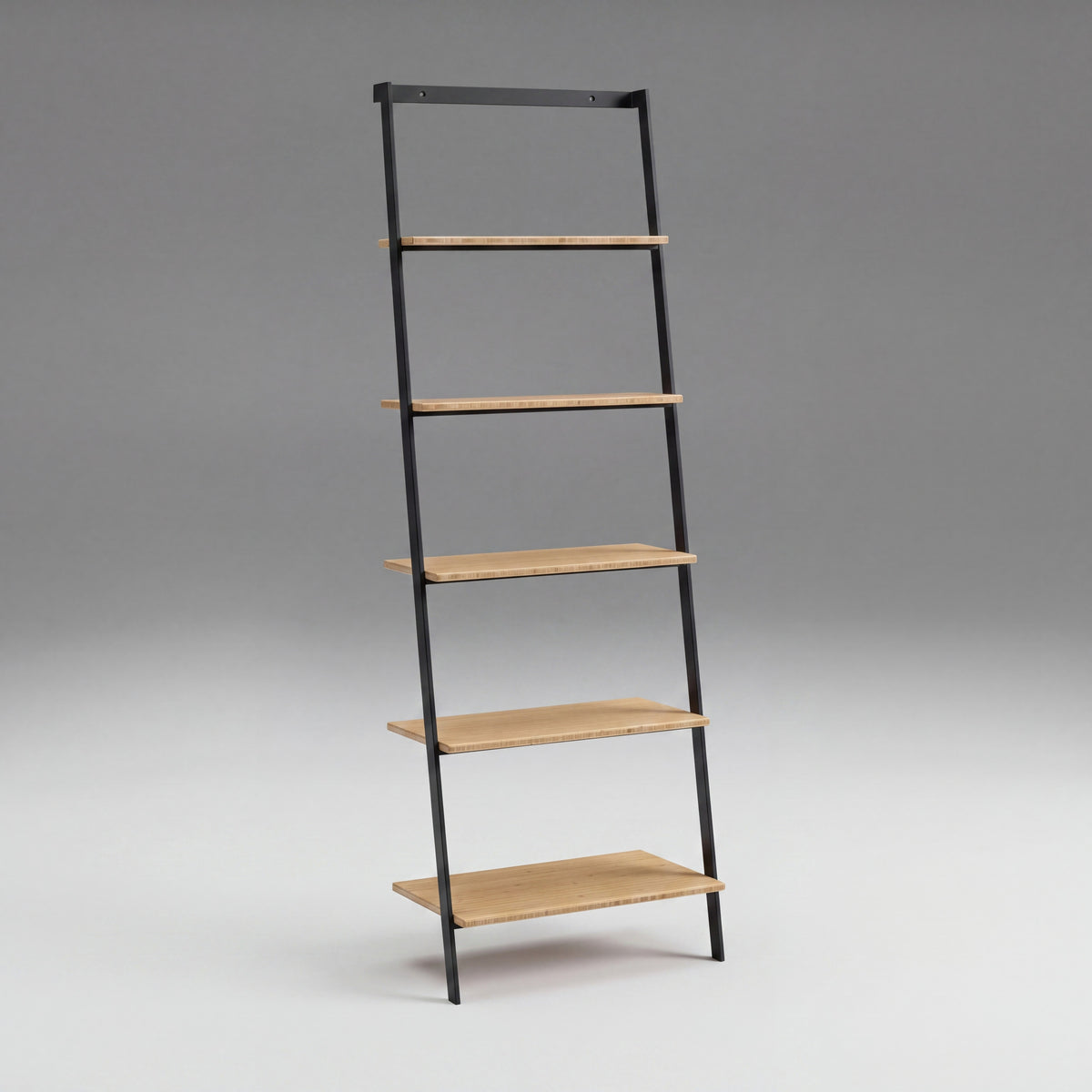Greenington Santa Cruz Leaning Shelf in Wheat bamboo, on a studio background