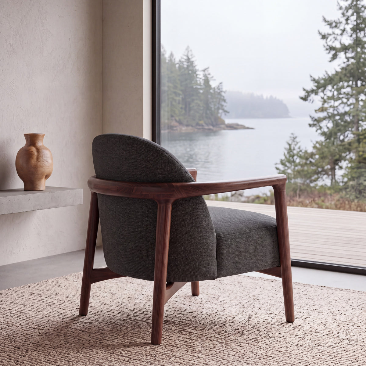 Skylar lounge chair in Black Walnut