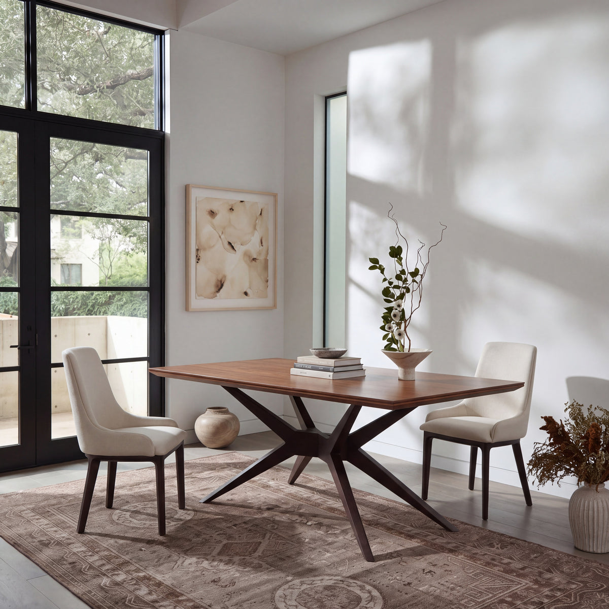 Greenington Sofie Dining Chair in Black Walnut bamboo, in a dining room setting