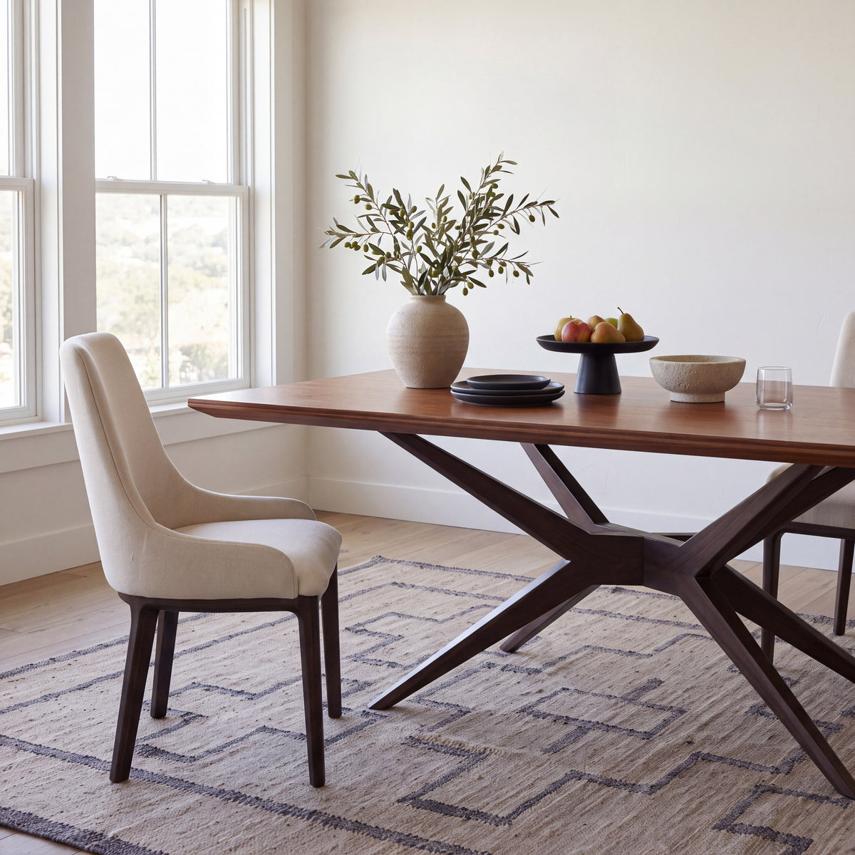 Greenington Sofie Dining Chair in Black Walnut bamboo, pictured in a dining room