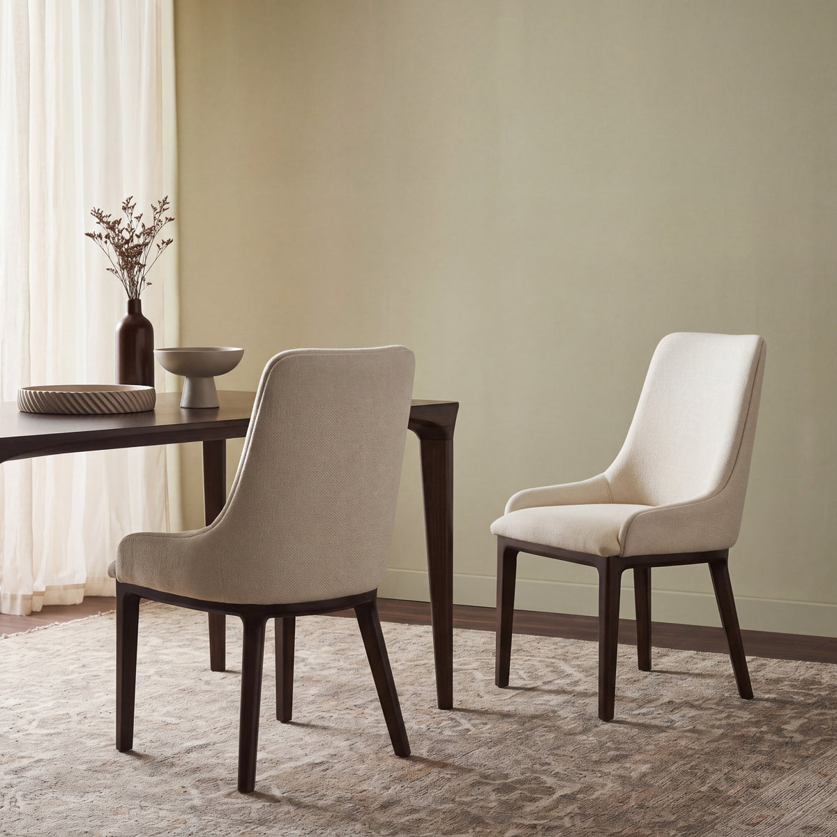 Greenington Sofie Dining Chair in Caviar bamboo, styled in a dining room
