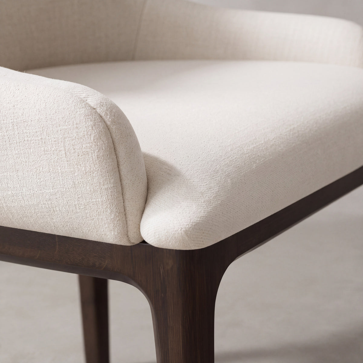 Close-up of the seat on the Greenington Sofie Dining Chair in Caviar bamboo