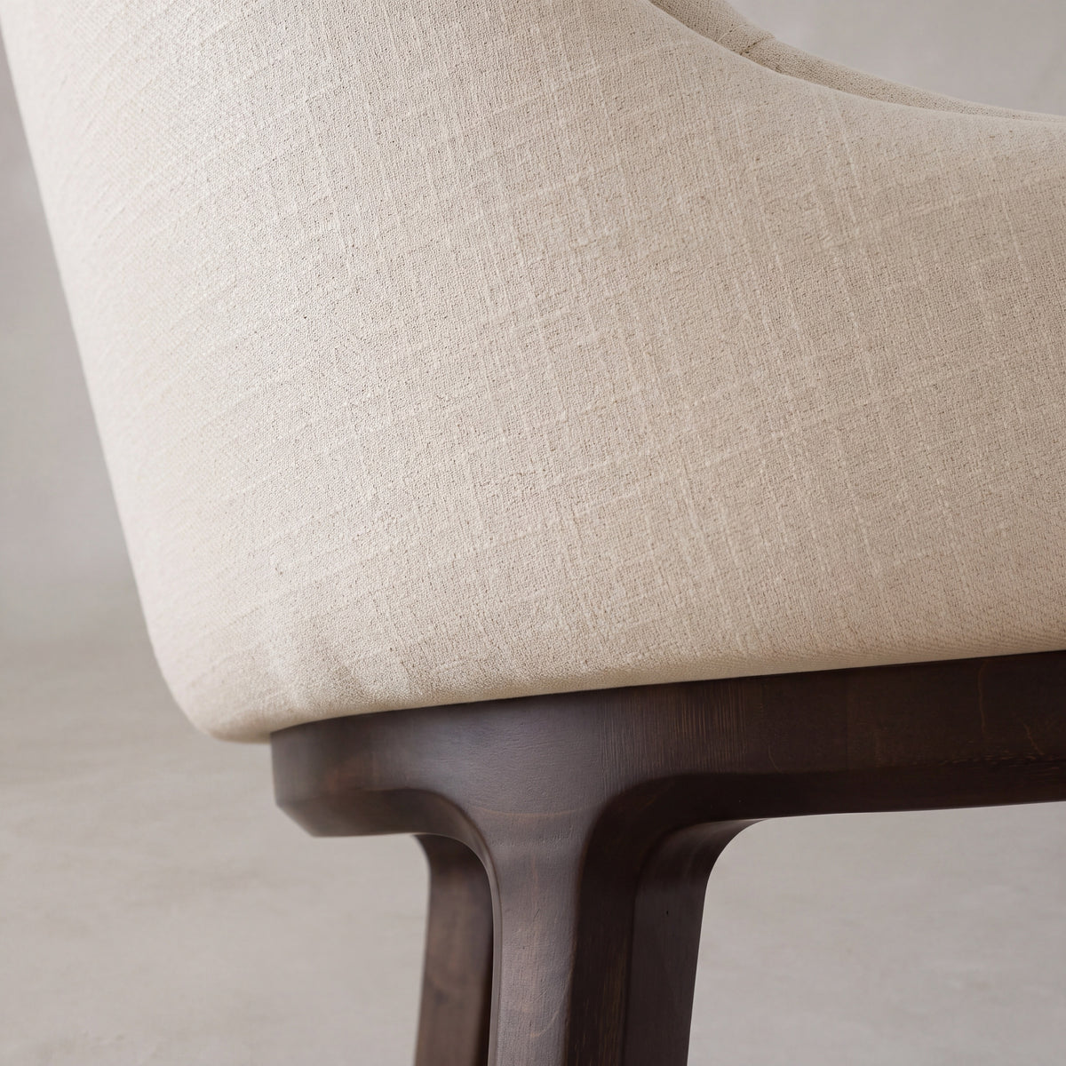 Detail of the backrest on the Greenington Sofie Dining Chair in Caviar bamboo