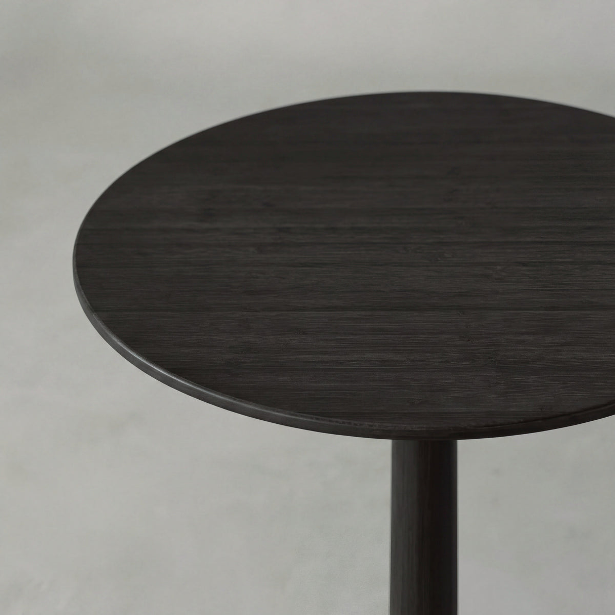 Close-up of the top and bamboo grain on the Greenington Sol Side Table in Caviar bamboo