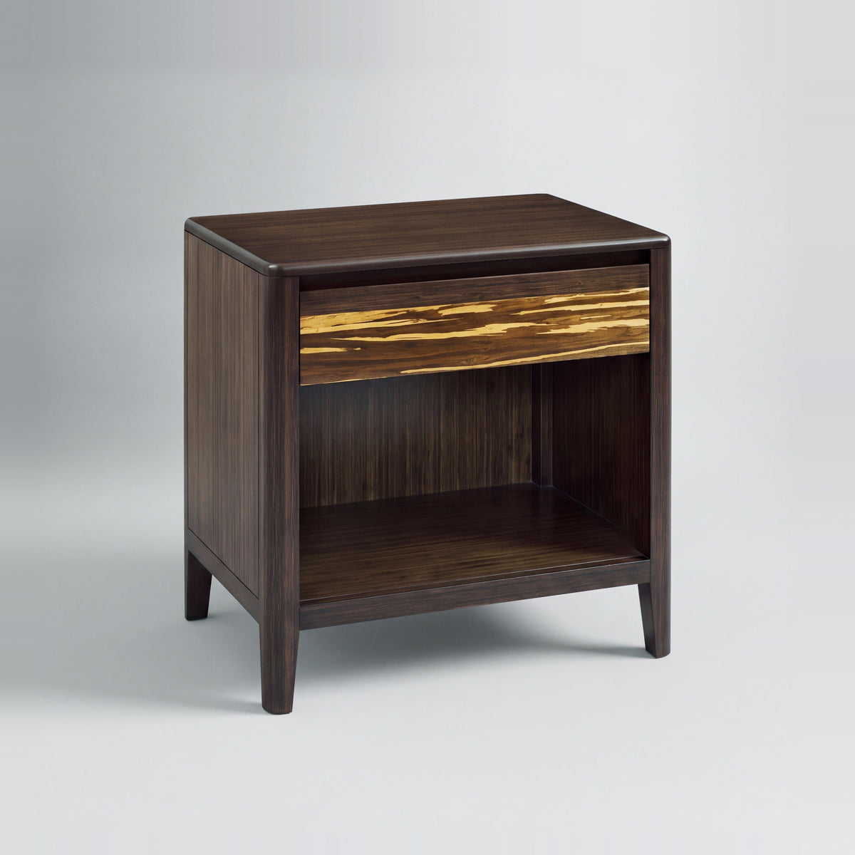 Greenington Sonoma Nightstand in Black Walnut bamboo, on a studio background