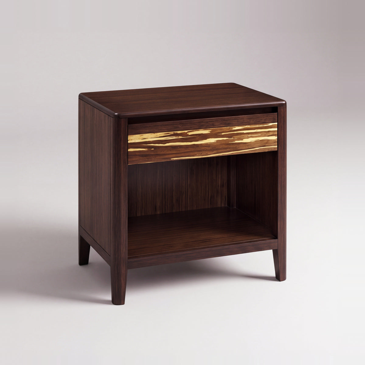 Greenington Sonoma Nightstand in Sable bamboo, on a studio background