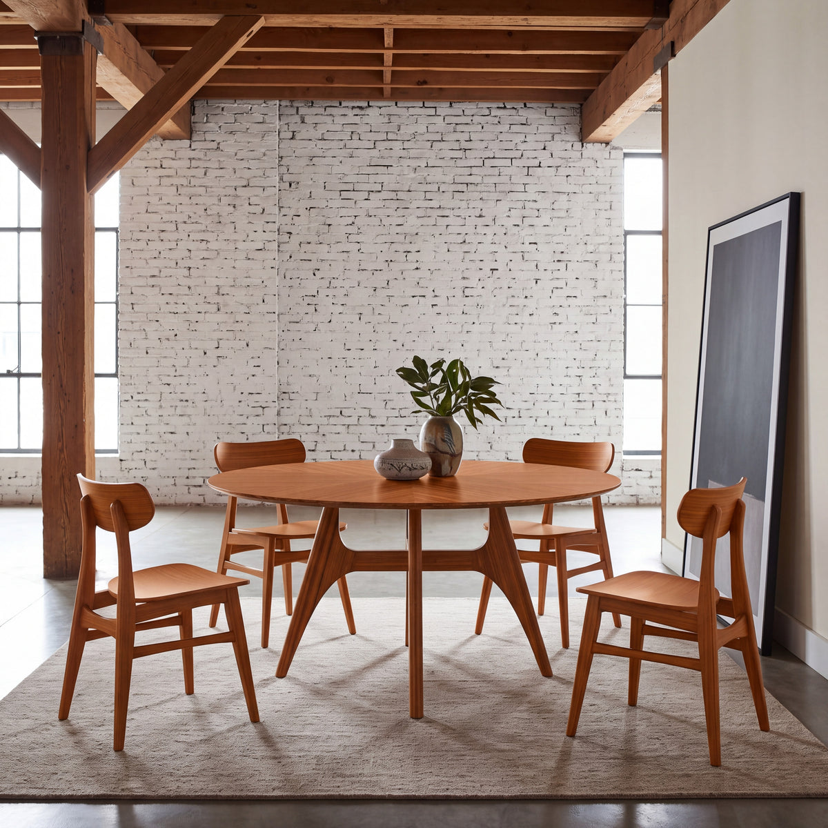Greenington Stella Dining Table in Amber bamboo, in a furnished dining room