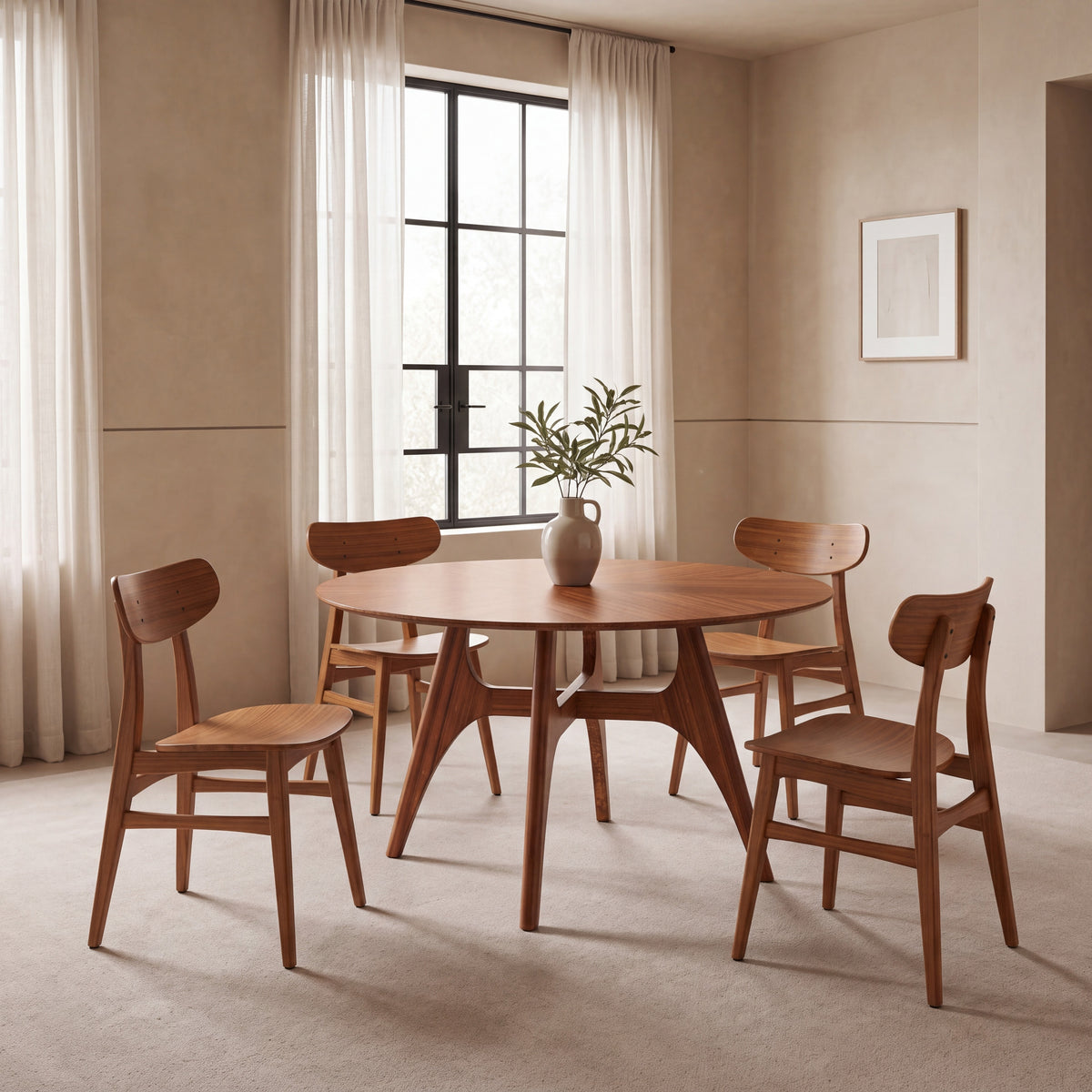 Greenington Stella Dining Table in Amber bamboo, styled in a dining room
