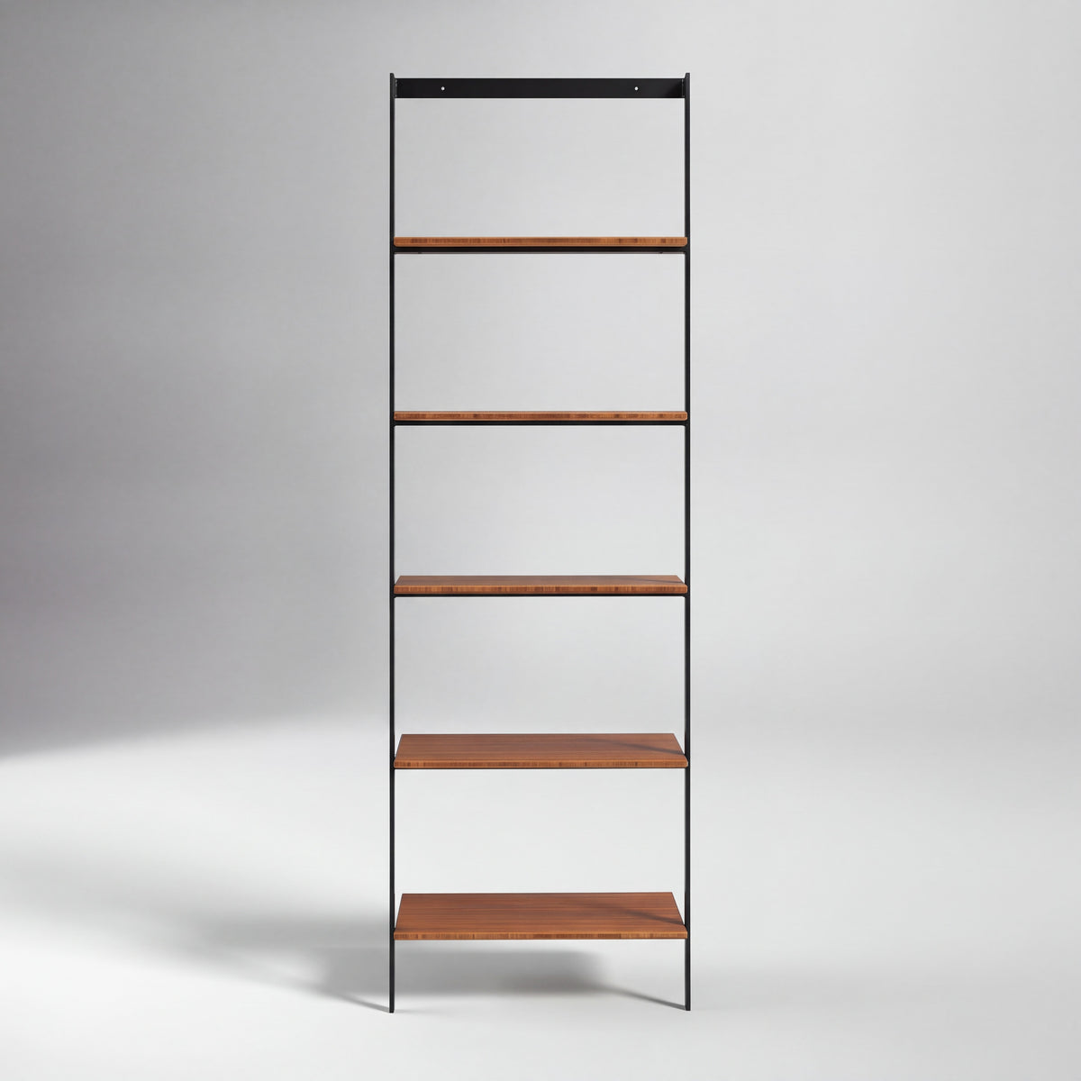 Greenington Studio Plus Leaning Shelf in Amber bamboo, on a studio background