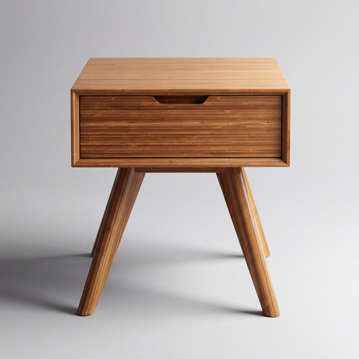 Greenington Summit Nightstand in Amber bamboo, on a studio background