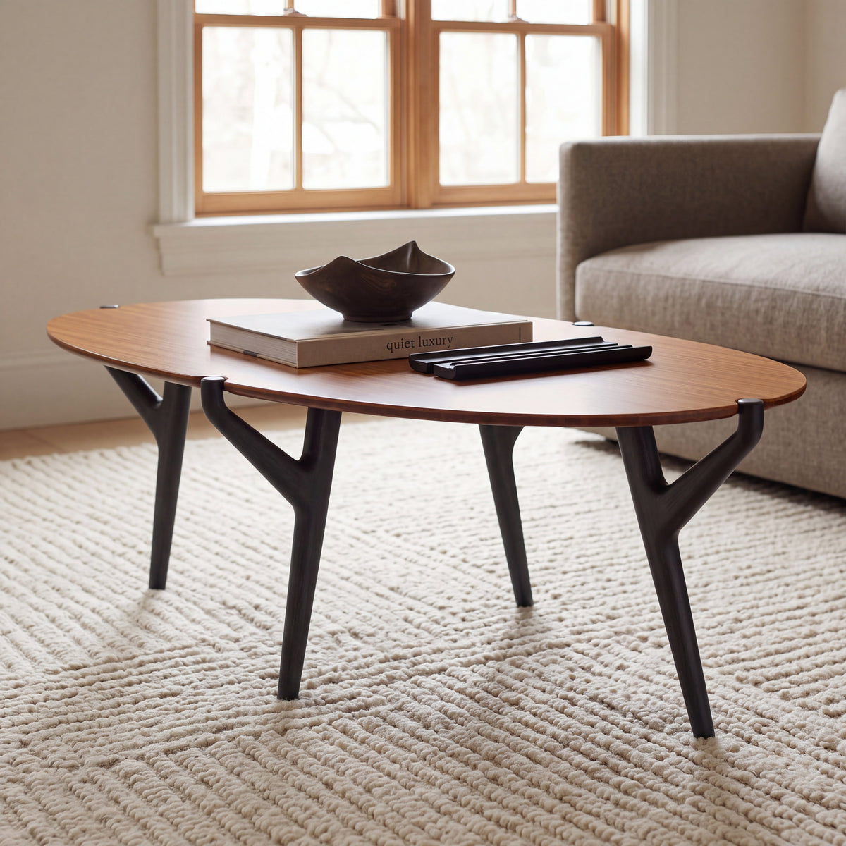 Greenington Tofino Coffee Table in Amber bamboo, in a living room setting