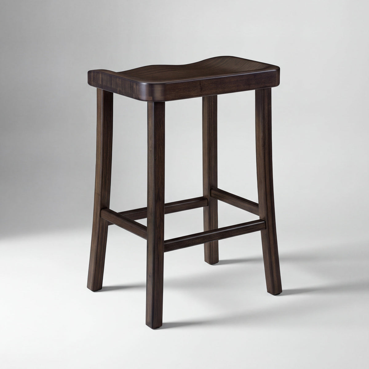Greenington Tulip Counter Stool in Black Walnut bamboo, on a studio background