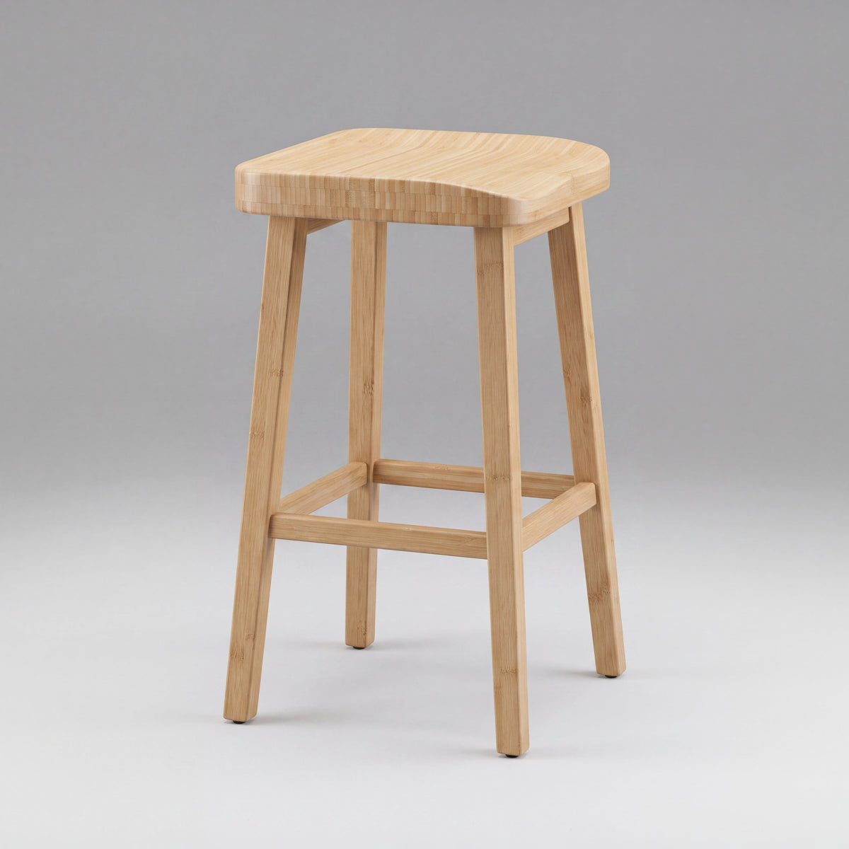 Greenington Tulip Counter Stool in Caramelized bamboo, on a studio background